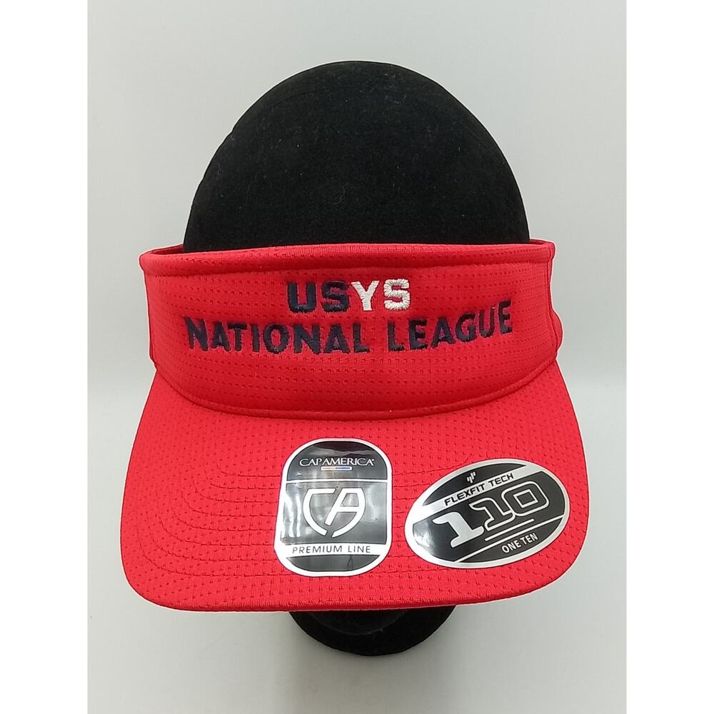 USYS National League Cap America Flex Fit Red Visor Adjustable